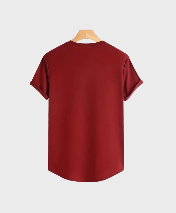 Cape Town - 2-delige set bordeaux rood bloemen design t-shirt en zwarte trackpants - Miller-Mode
