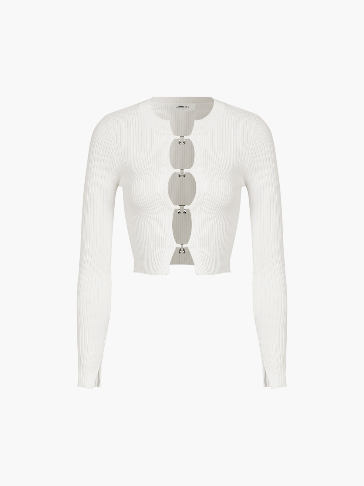 Uitgesneden Split Kralen Detail Ribbed Knit TopUitgesneden Mouwloze Korte Jurk
